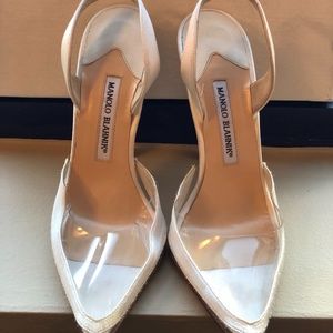 Manolo Blahnik - PVC Pumps in White, Size 39.5